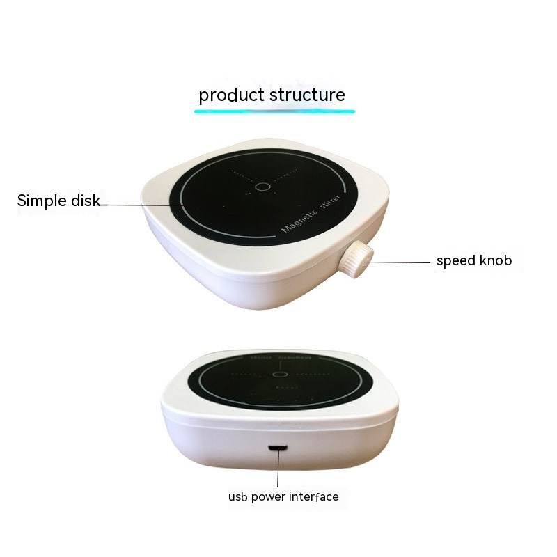 Compact Magnetic Stirrer for Laborat with speed knob and USB power interface, ideal for laboratory mixing.